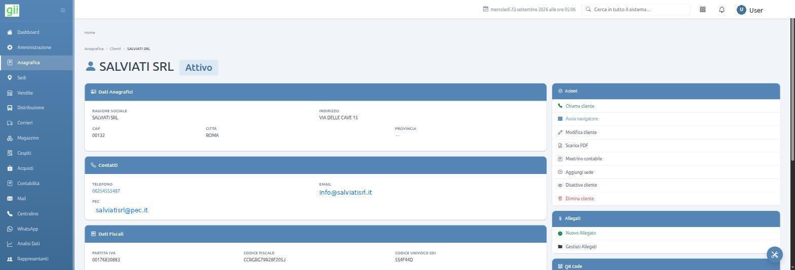 Scheda cliente in giiSoftware