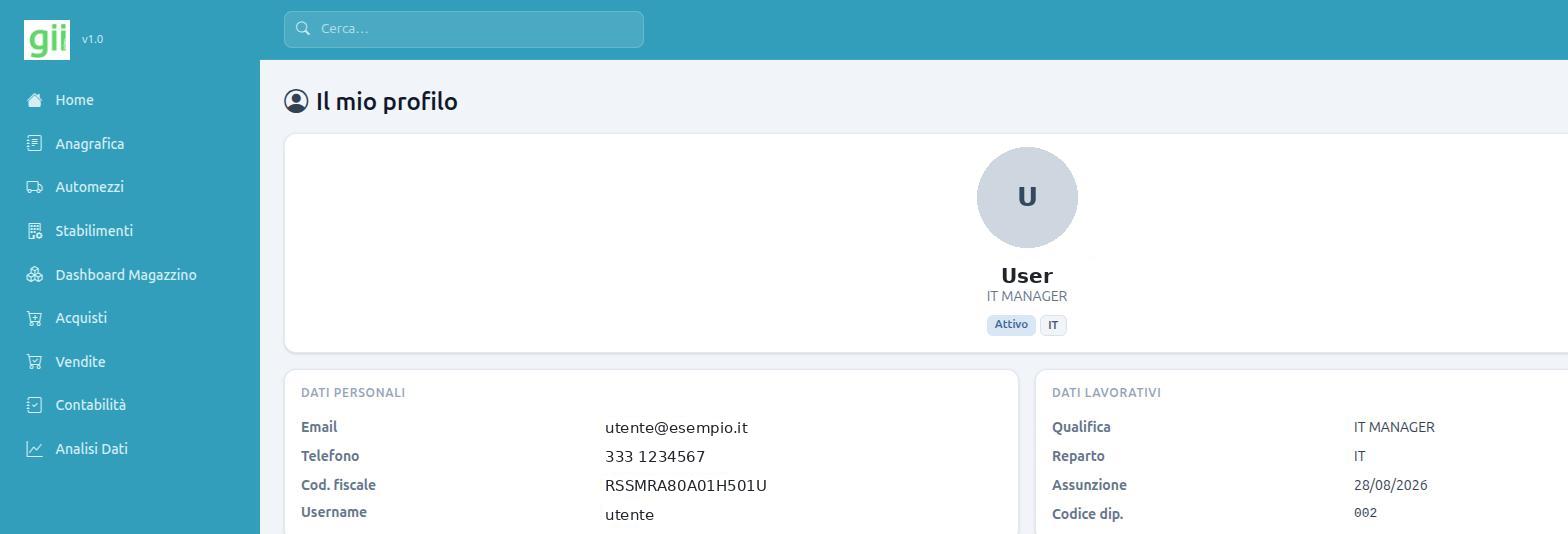 Profilo utente in giiSoftware